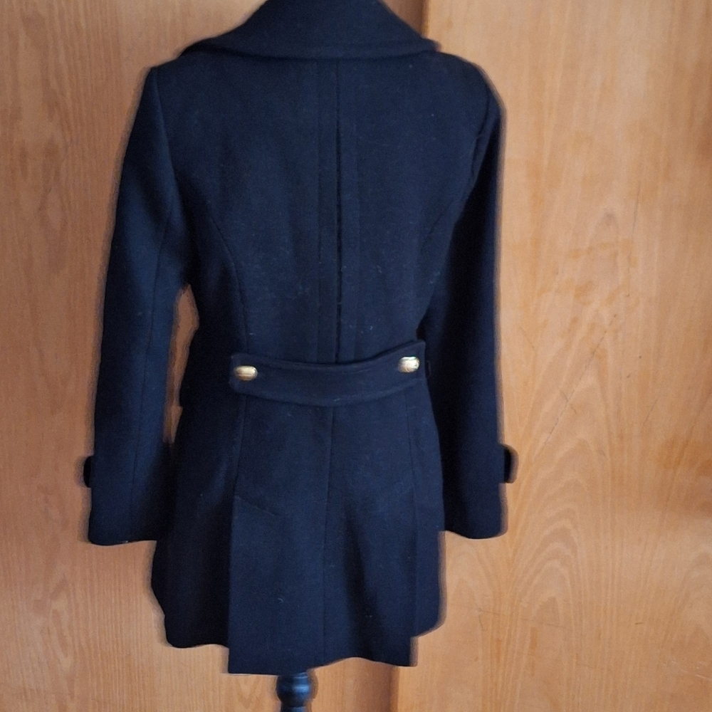 Trina Turk  Black Wool Blend Military Coat Size 2 - Picture 4 of 15